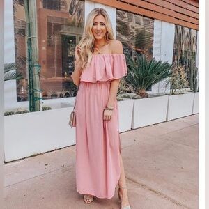 Oyanus off the shoulder ruffled top dress